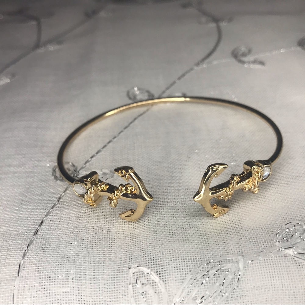 4 For $20 Gold Anchor Cuff Bracelet